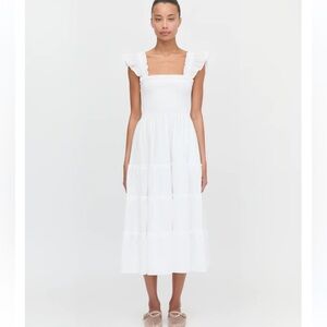 Hill House The Eyelet Ellie Nap Dress White Swiss Dot Size Medium